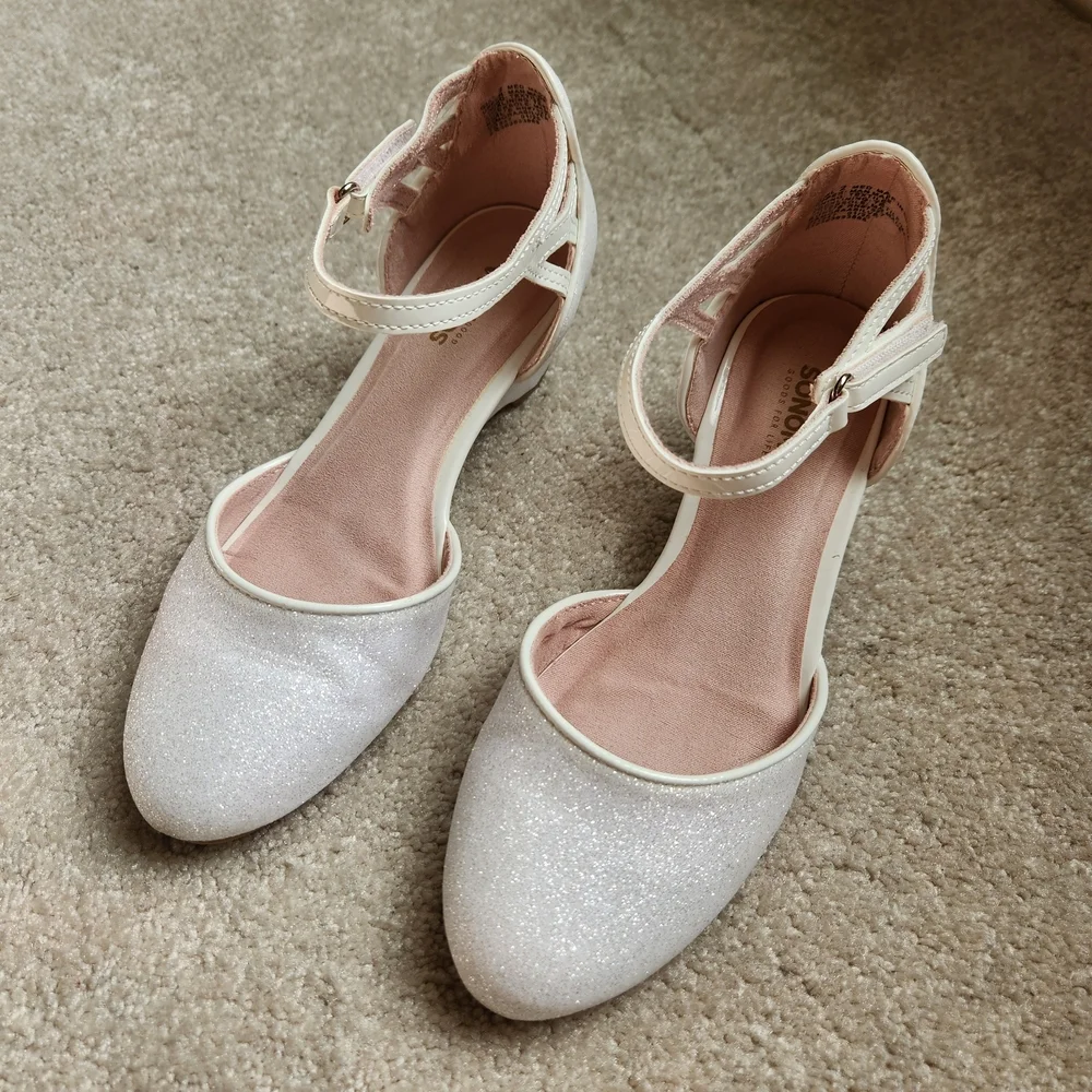 Silver Sparkle Girls Dress Shoes